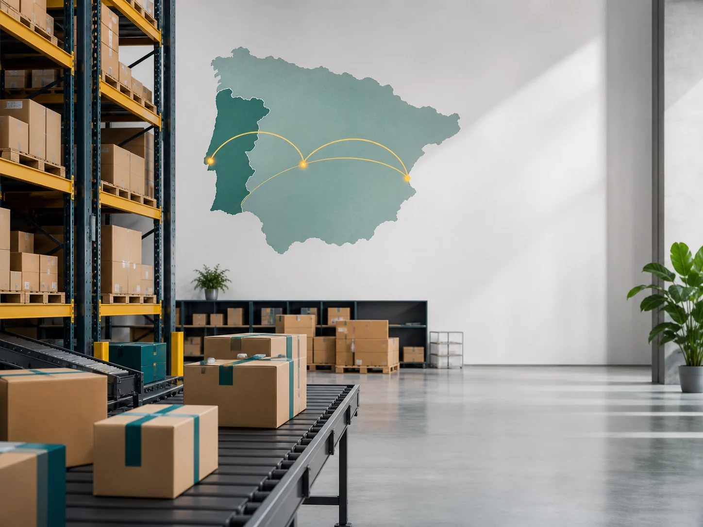 Almacén de fulfillment para woocommerce con rutas logísticas entre España y Portugal
